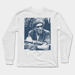 Charles Bukowski - Blue Vintage Color Long Sleeve T-Shirt